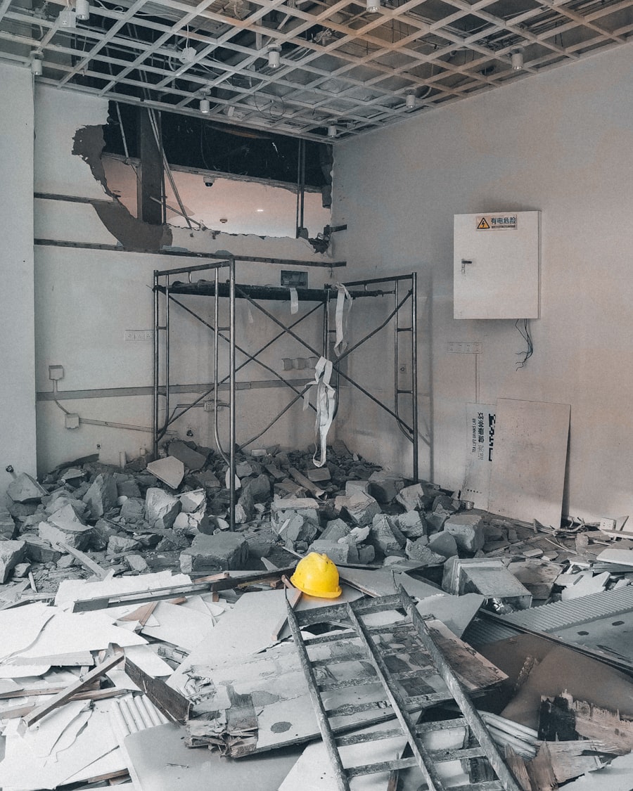 Commercial interior demolition and decommissioning work in progress