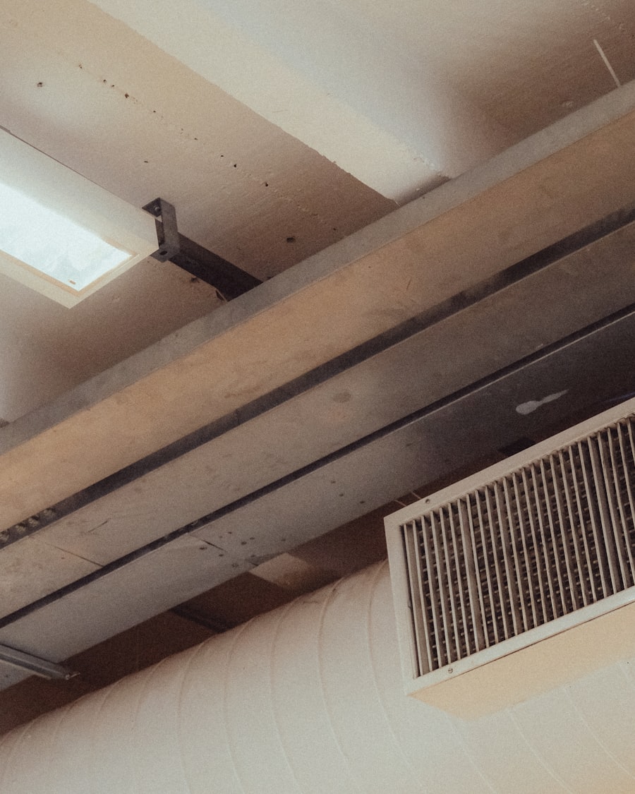 Commercial facilities maintenance technician servicing an HVAC system